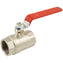 Red Steel Long Handle Ball Valve - Female x Female BSPP
