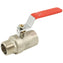 Red Steel Long Handle Ball Valve - Male x Female BSPP