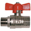 Red T Handle Ball Valve - Male x Female BSPP